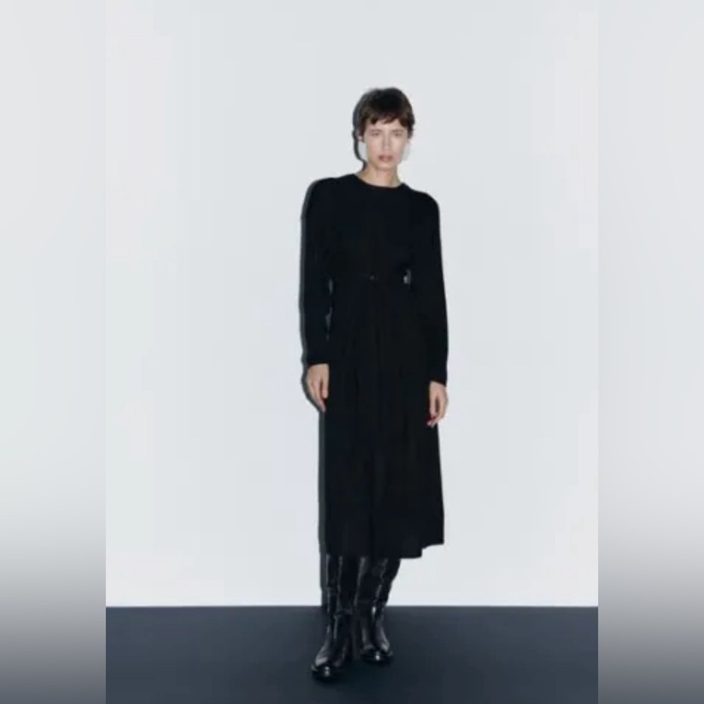 Buttoned Multipositional Knit Dress